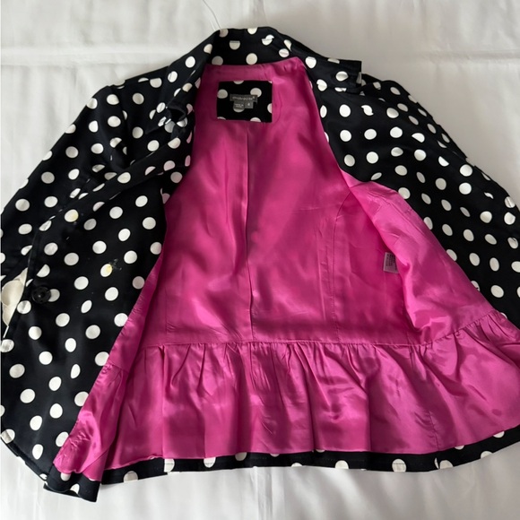 Anthracite Black & White Polka Dot Blazer - Snap Button Closure w/ a Flower - Picture 10 of 12